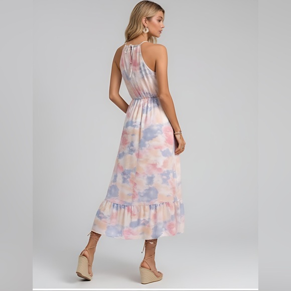 Boho Ruffle Hem Halter Dress - Picture 3 of 5